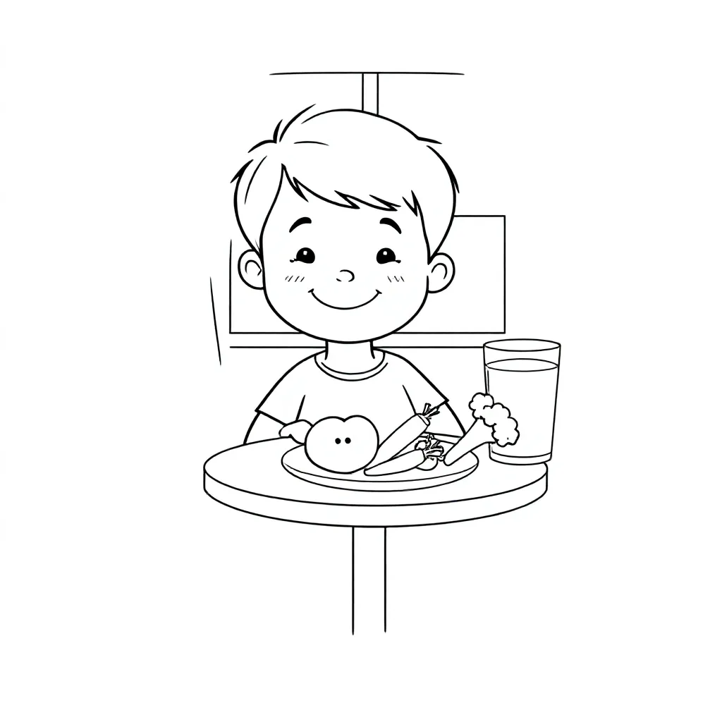 eten kleurplaat voor kinderen