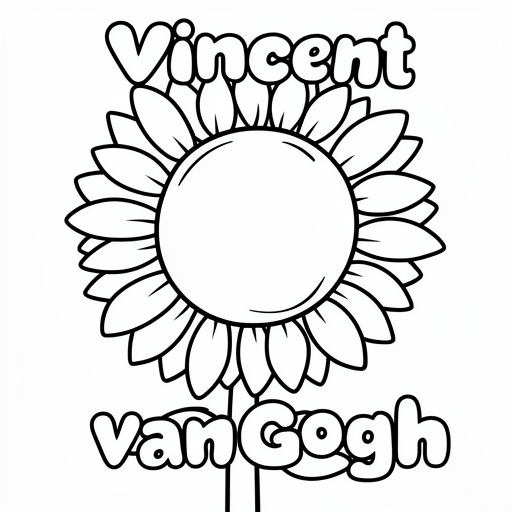 zonnebloemen kleurplaat voor kinderen