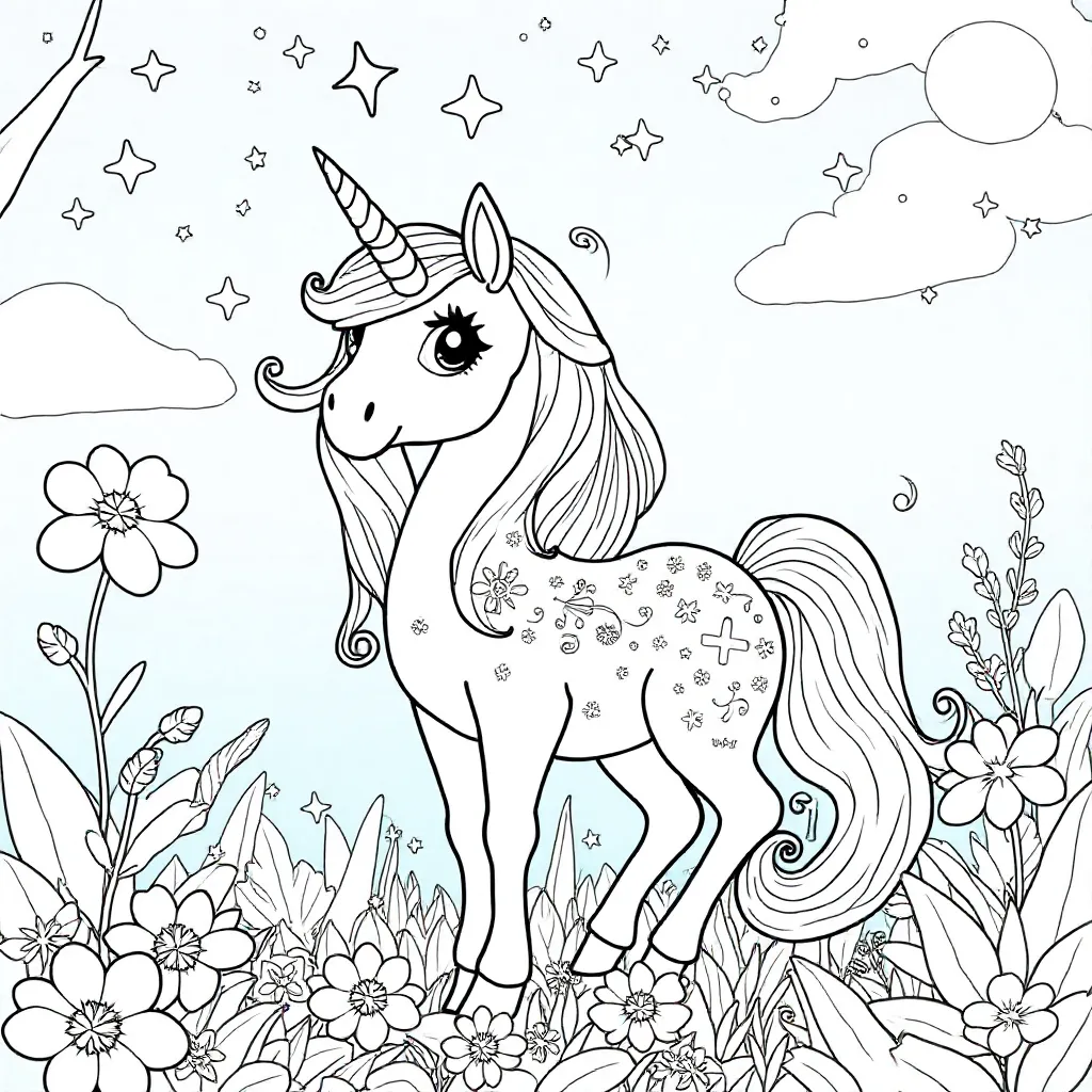 gaby unicorn kleurplaat voor kinderen