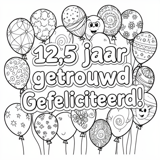 balonnen kleurplaat voor kinderen