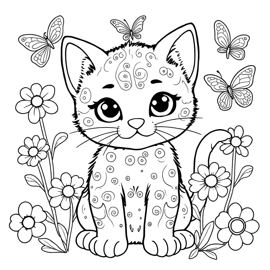 Γατούλα kleurplaat voor kinderen