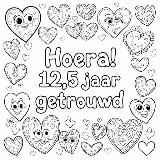 Hartjes kleurplaat voor kinderen