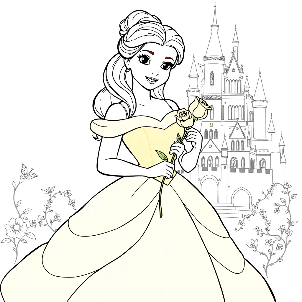 Belle coloring page for children