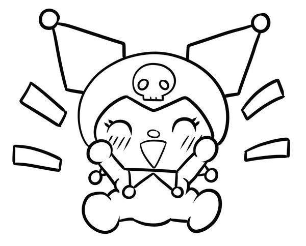 Kuromi Gelukkig coloring page for children