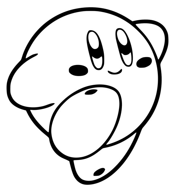 Kirby Jumping Joyfully Coloring Page