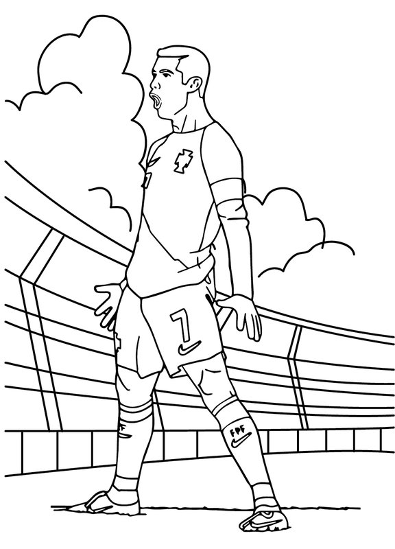 Cristiano Ronaldo Coloring Page Siuu!