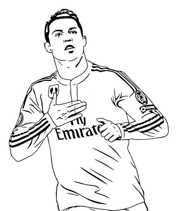 Coloring Page Cristiano Ronaldo Celebrates Goal