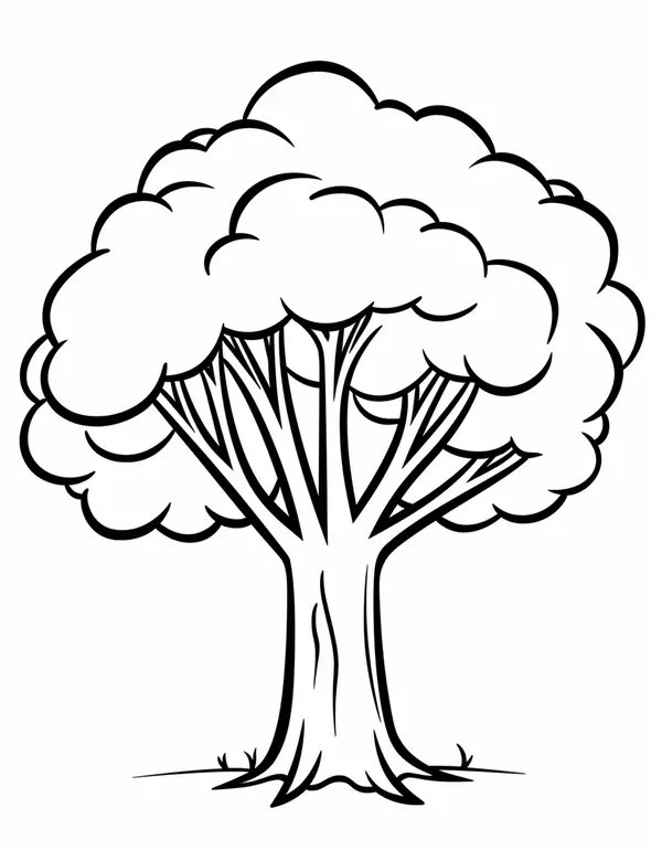 Coloring Page Simple Tree