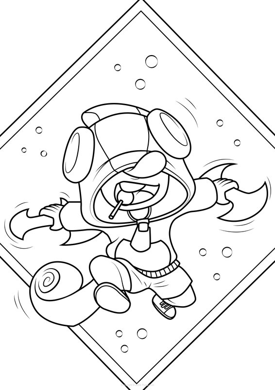 Brawl Stars Leon coloring page for children