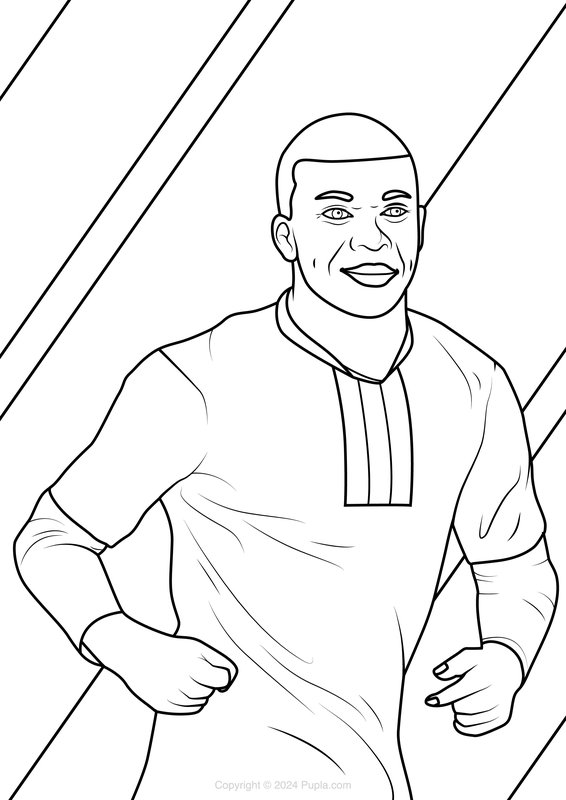 Coloring page Mbappe run