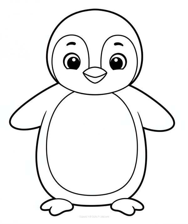Cute Little Penguin Coloring Page