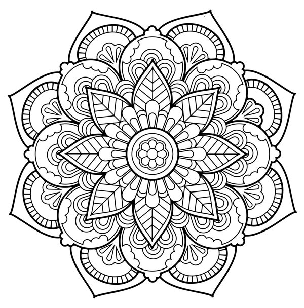 Adult Mandala Flower Coloring Page