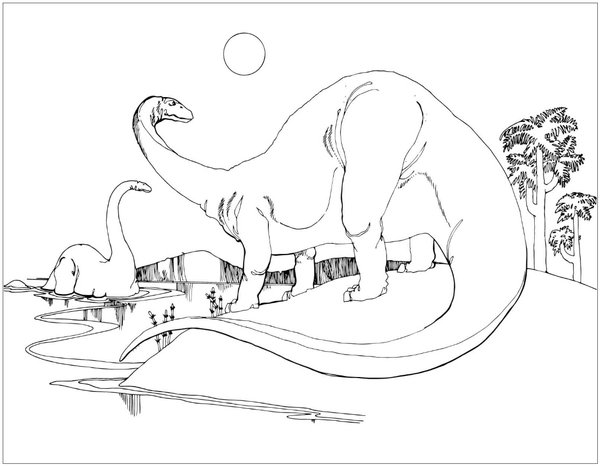 Coloring Page Dinosaur Brontosaurus