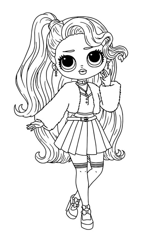 Coloring Page L.O.L. Surprise! OMG Pink Baby