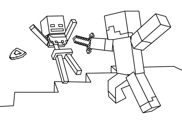 Minecraft Lucha Coloring Page