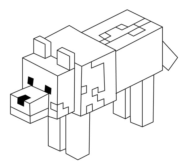 Coloring Page Minecraft Lobo