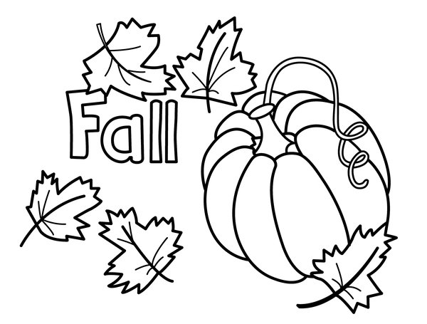 Coloring Page Hoja De Calabaza De Otono