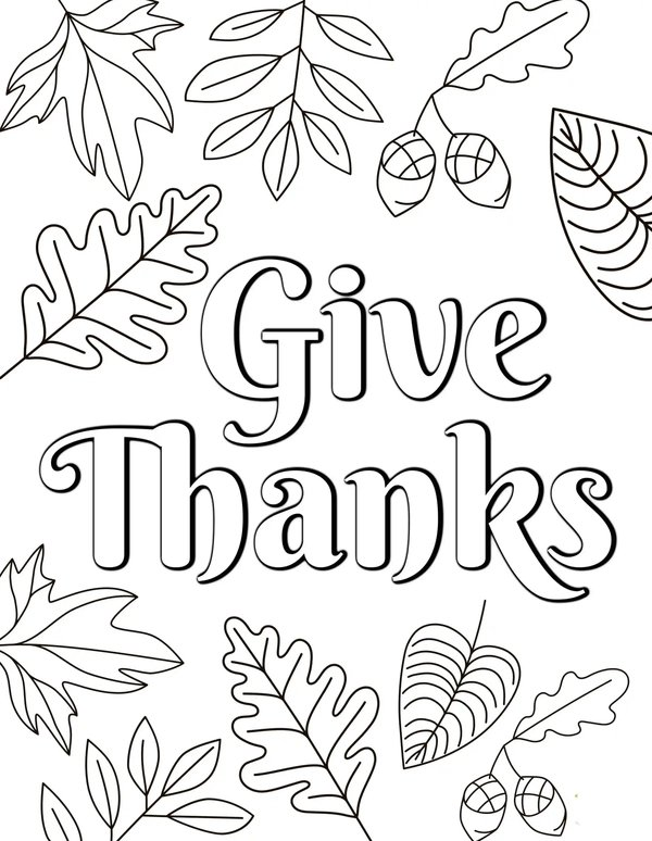 Coloring Page Thanksgiving Action Hojas