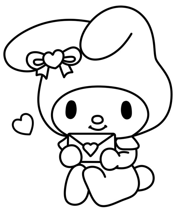 My Melody Valentine's Day Coloring Page Carta