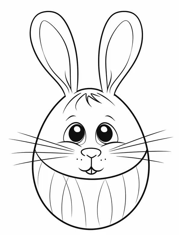 Easter Bunny Egg-Shaped Coloring Page
