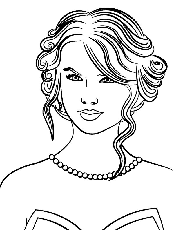 Taylor Swift Gala Dress Coloring Page