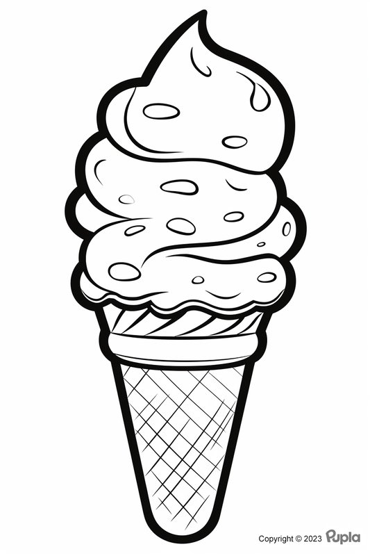 Coloring Page Gran Helado Cone