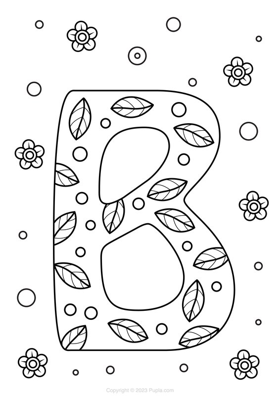 Coloring Page Letter B with Pages