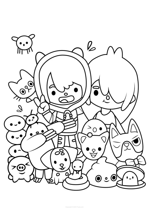Coloring Page Personajes de Toca Boca