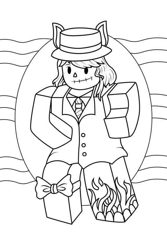 Coloring Page Roblox Flames Characters