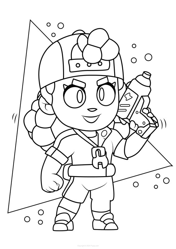 Brawl Stars Meg coloring page for children