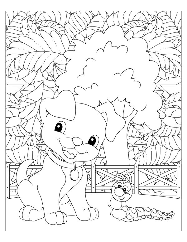 Coloring Page Chien Et Chenille