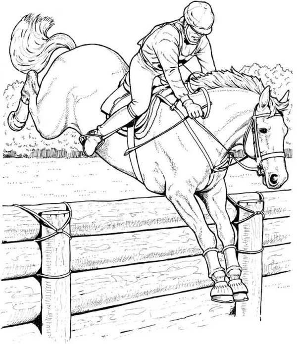 Coloring Page Sauts D'Obstacles