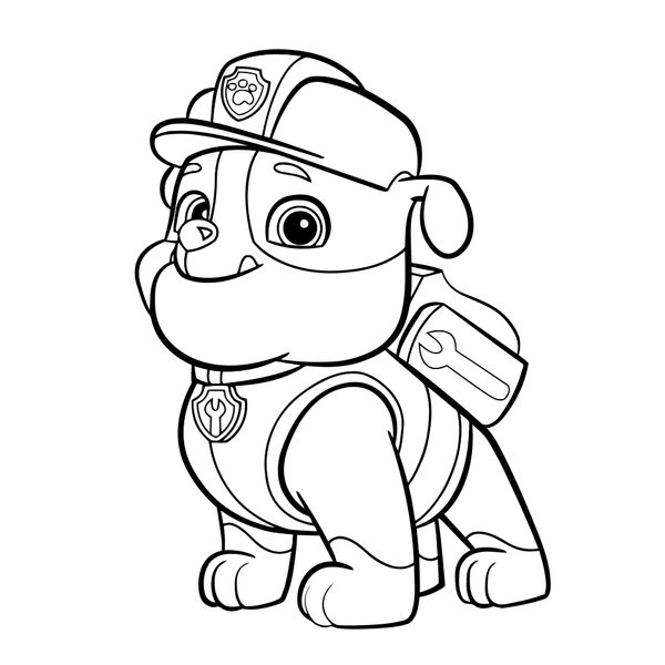 Coloring Page Paw Patrol Rubble