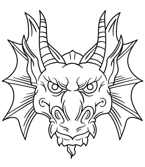 Dragon Head Coloring Page