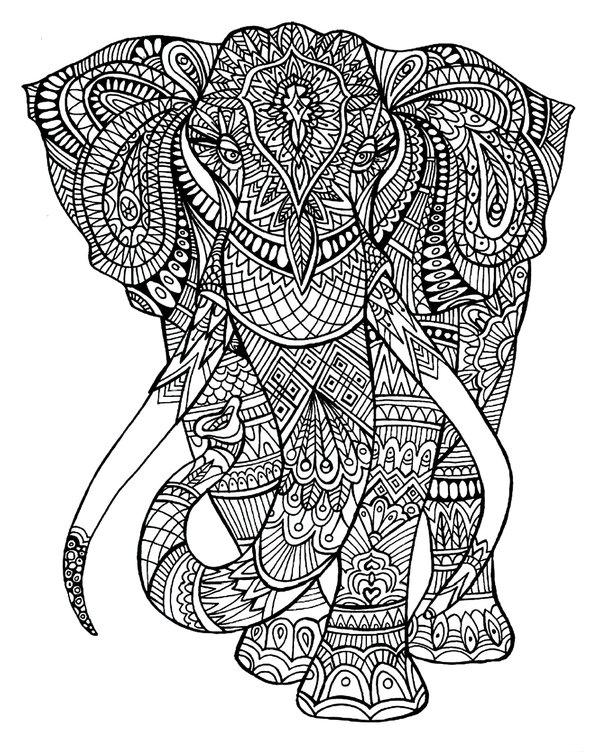 Mandala Elephant Coloring Page