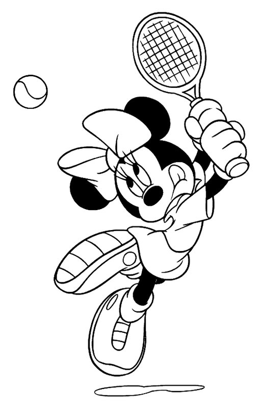 Minnie Mouse Tennis Coloring Page