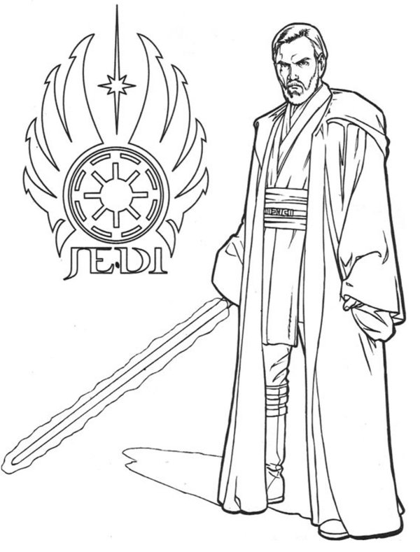Star Wars Obi Wan Kenobi coloring page for children