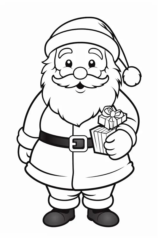 Coloring Page: Santa Claus Brings Gifts