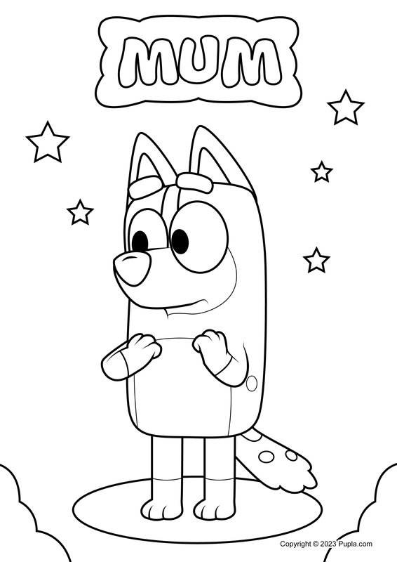 Coloring page Bluey Mum Chili