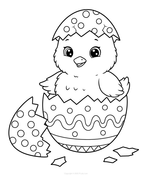 Coloring Page Mignon Poussin Leaving Dun Uf