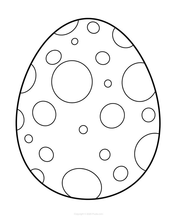 Easter Egg Coloring Page with Circular Design