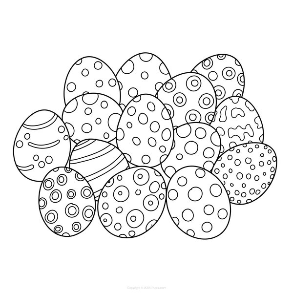 Coloring page Eggs with various designs