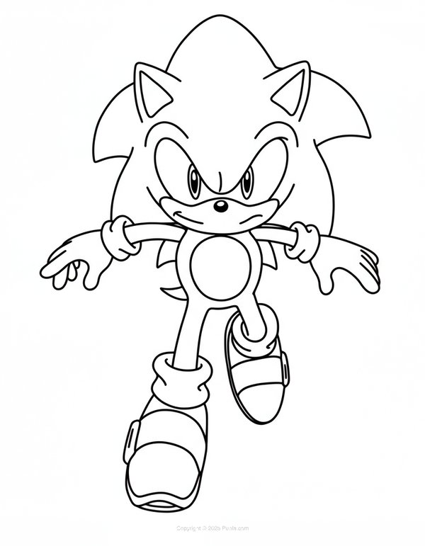 Coloring Page Sonic Court Vers La Camera