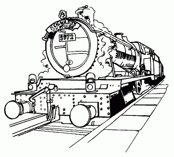 Harry Potter Hogwarts Express coloring page for children