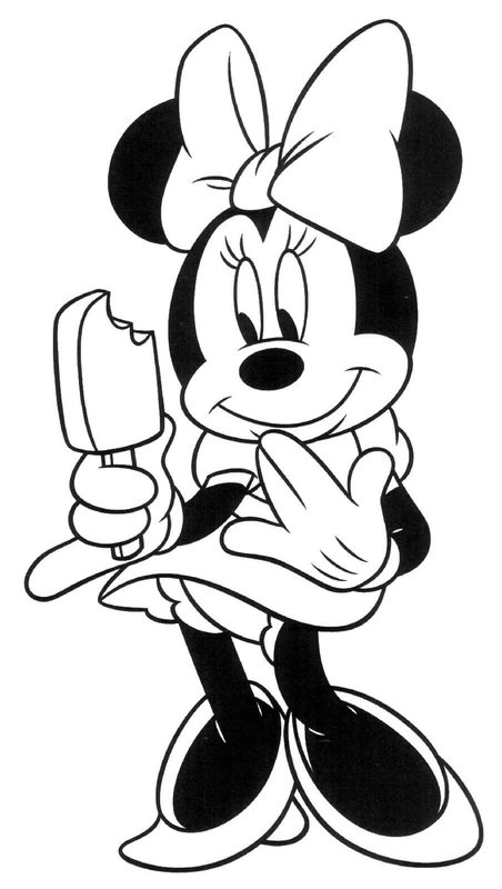 Minnie Mouse Ice Cream Coloring Page