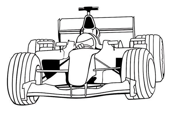 Coloring page Formula 1 race car easy