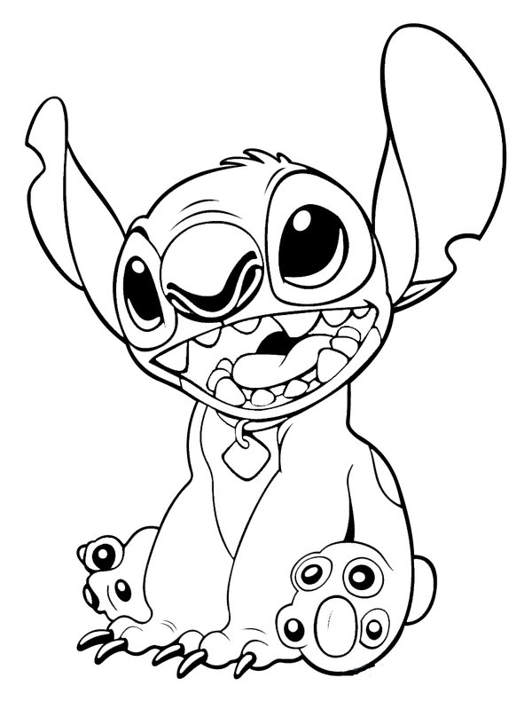 Coloring page Stitch Mouth open