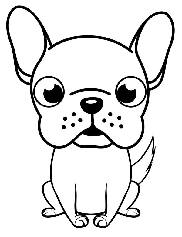 Cute Bulldog Coloring Page