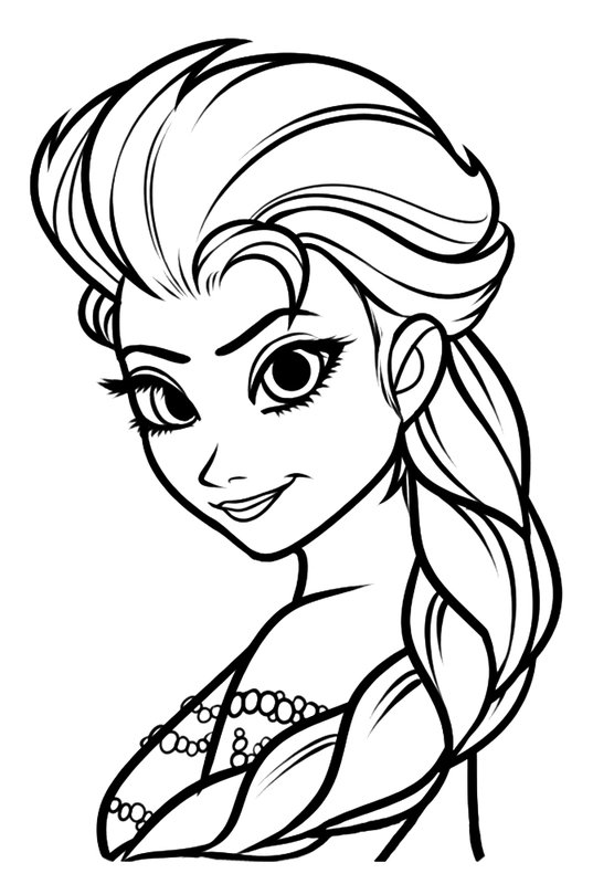 Coloring page Frozen Elsa looking to the side