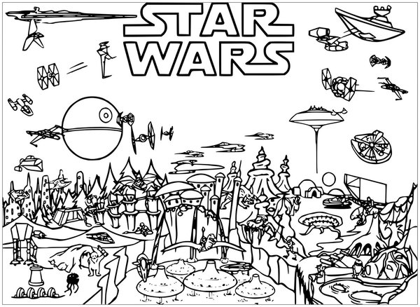 Star Wars Szenerie coloring page for children